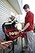Americana Electric Cart Grill with two folding side tables, shelf and rotisserie
