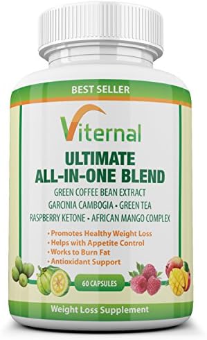 Viternal’s African Mango Extract Ultimate All-in-One Weight loss Blend | Garcinia Cambogia | Glucomannan Complex, 60 ct Buy 3 & Get 1 Free,