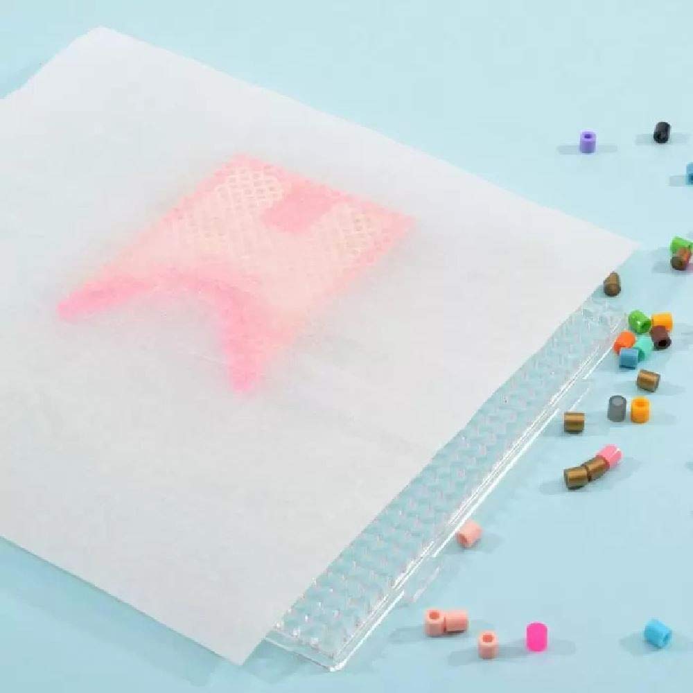 Vaessen Creative Fuse Ironing Paper for Pixel Picture Art, 5 Sheets, 7 x 7.8 inches or 18 x 20 cm, Sheer White, Protects Plastic Beads and Pegboards from Heat