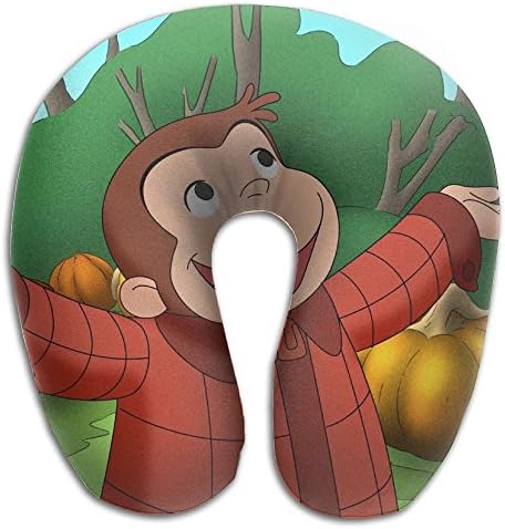 Curious-george-wallpaper U-shaped Cervical Pillow Sublimated 3D Full Print Super Soft And Comfortable For Travel