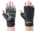 Shayier Half-finger Protecting Gloves with Wrist Wraps Support for Gym Workout Fitness Cross Training Weight Lifting & Outdoor Sports