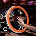 New Diamond Leather Steering Wheel Cover with Bling Bling Crystal Rhinestones, Universal Fit 15 Inch Car Wheel Protector for Women Girls Orange
