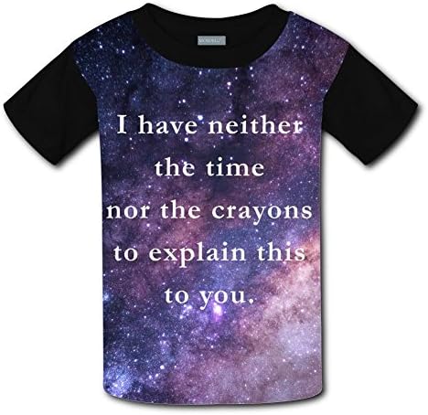 Kids No Time Nor Crayons to Explain T-Shirt Short Sleeve 3D Print Tee Shirt