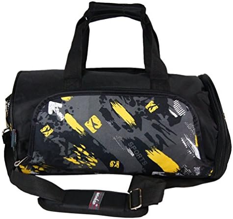 WENHAO Travel Duffel Sports Gym Luggage Bag for Women and Men with Shoes Compartment (Black)