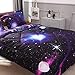 ENCOFT 3D Galaxy Comforter Sets Full Size for Teen Kids,Universe Space Comforter Bedding Sets 3 Piece, 1 Comforter, 2 Pillowcases (Full, Galaxy Purple Comforter Sets)