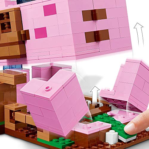 LEGO 21170 Minecraft Das Schweinehaus, Bauset mit Figuren inkl. Alex, Creeper und 2 Schweinefiguren, Tier-Spielzeug, Konstruktionsspielzeug, Geschenk für Jungen, Mädchen und alle Kinder ab 8 Jahren – Bild 5