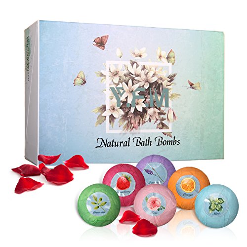 Bath bomb kit, luckyfine 6 pcs natural essential oil organic bath…
