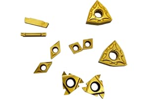LAHDYFHOE GBJ Carbide Turning Inserts MGMN200, 16ER A60,WNMG431,CCMT060204,DCMT070204 CNC Lathe Insert for Indexable Lathe Turning Tool Holder Insert Replacement, 10 Pieces