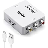 Sorthol RCA to HDMI Converter, AV to HDMI 1080P Composite CVBS AV to HDMI Video Audio Converter Adapter for PAL/NTSC for PC L