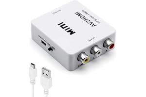 Sorthol RCA to HDMI Converter, AV to HDMI 1080P Composite CVBS AV to HDMI Video Audio Converter Adapter for PAL/NTSC for PC Laptop Xbox PS4 PS3 TV STB VHS VCR Camera DVD