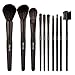 Allewie Makeup Brushes Set 10pcs Nylon Bristles Wooden Handle 1 Free Black Bag Professional Cosmetic Brushes for Eyeshadow , Foundation , Lip , Concealer , Powder and Other Makeup