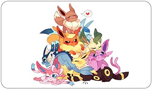 PLAYMAT - EEVEE EEVEELUTION DOG PILE CUTE 24"x14" POKEMON TRADING CARD GAME GIANT GAMING MOUSE PAD