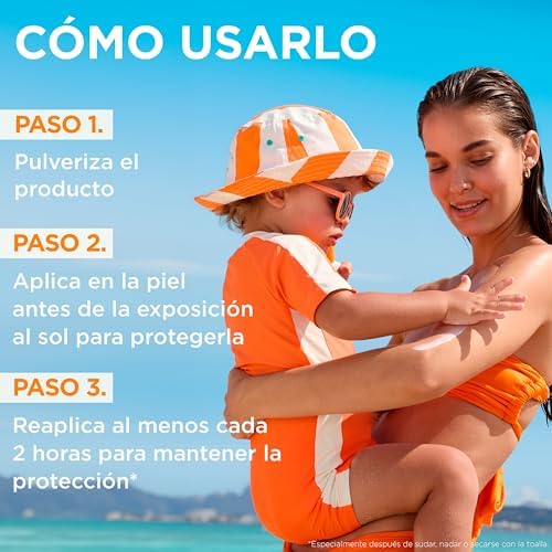 GARNIER DELIAL Spray solaire anti-sable Sensitive Advanced pour enfants pour peaux claires et sensibles, haute protection IP50+ - 150 ml