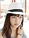 Ayliss Straw Panama Hat Short Brim Trilby Fedoras for Women/Men,White