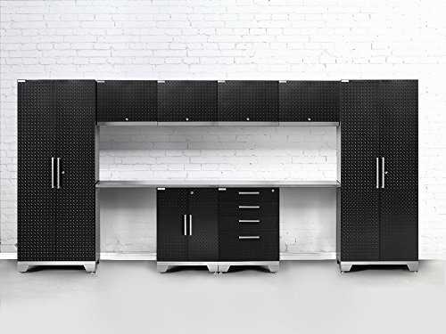 NewAge Products 55578 Performance 2.0 10Piece Cabinetry Set with Stainless Steel Worktop - Diamond Plate Black,, Diamond Plated Black - Thumbnail 2