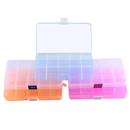 ETSAMOR Caja de Almacenamiento de Plástico 5pcs Cajas y organizadores
