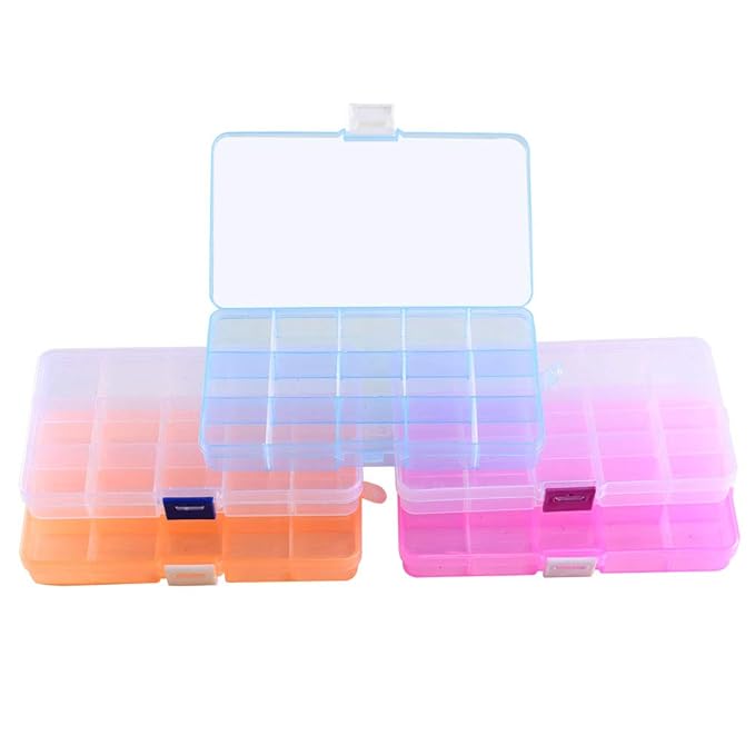 ETSAMOR Caja de Almacenamiento de Plástico 5pcs Cajas y organizadores