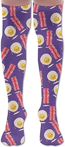Eggs &amp; Sausage Are Friend Comfy Thigh High Socks Over The Knee Women &amp; Men Workout Leg Wamers High Socks For Gym Home Stockings