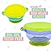 Suction Bowl Feeding Set, Stackable Toddler Suction Bowls with Spill-Proof Lids, Dishwasher Safe Spill Proof Bowls for Toddlers and Babies, Baby Dish Set of 3 Bowls