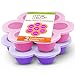 Best Homemade Baby Food Storage Container Freezer Trays - Reusable Food Container Silicon Tray With Clip On Lid - 2 Pack Bundle With 2 Bonus Spoons - BPA Free FDA Approved 2.6 Ounce - Purple & Pink