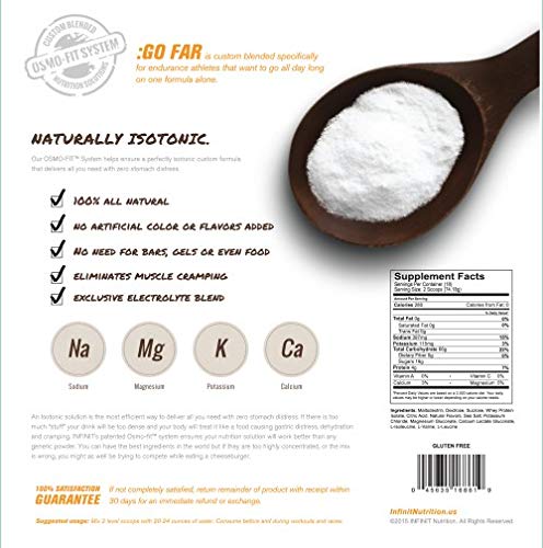 INFINIT Nutrition Go Far - Isotonic Endurance Sport Hydration Drink Mix - Natural Carbs, Electrolytes & Bcaa - Orange Flavor