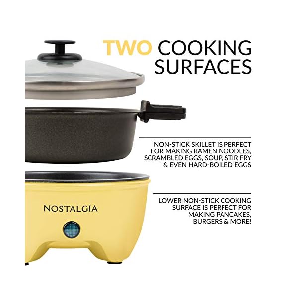 Nostalgia MSK5YW MyMini Personal Electric Skillet & Rapid Noodle Maker