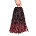 Refined Hair passion twist hair 12inch 6packs/lot Ombre Malibob Jerry Curly Twist Hair 22 Strands Synthetic Crochet Braids Freetress Braiding Hair Extensions (12 inch, TBUG)
