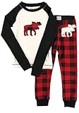 LazyOne Matching Family Pajamas (6, Moose Plaid Kids PJ Set)