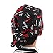 TINKSKY Chefs Hat Kitchen Catering Skull Cap Ribbon Cap Turban (Black)