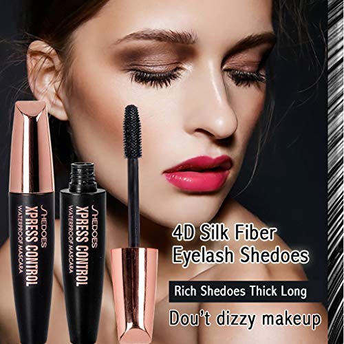 Scofieldly Black Waterproof Makeup Eyelash Long Curling Mascara Eye Lashes Extension Black Thick Mascara Slim Eyelash (Multicolor)