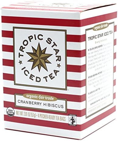 Tropic Star Iced Tea, Fair Trade, Organic, Cranberry Hibiscus, 2.01oz (2 pack)