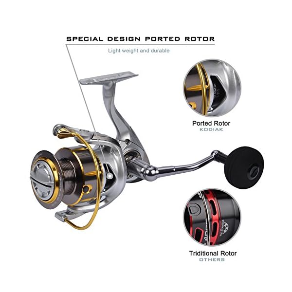 KastKing-Kodiak-Saltwater-Spinning-Reel-395-LB-Carbon-Fiber-Drag-All-Aluminum-10-1-Stainless-Steel-Shielded-Bearings-Enhanced-Stainless-Steel-Main-Shaft