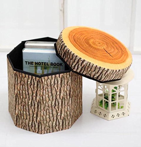 BIBITIME 3D Kiwifruit Folding Storage Ottoman Cube Foot Stool Seat Footrest Foldable Storage Box, 11.81x11.41" - Thumbnail 6