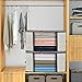 Clothes Blankets Storage bag for comforter, Breathable Home Organizers Bins Boxes Tidy Up Your Closets,Shelves, 240gsm thicker fabric with clear window, 2 Leather Handles,Set of 3 Beige