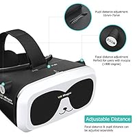 Sealegend® VR Headset for 3D Videos&Games with Earphone Slots Adjustable Focus and Head Straps Soft Cushion Lightweight for Kids Adults Fit 4.0-6.0in iPhone Android Virtual Reality Headset Panda VR by ZJWL