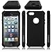 AGRIGLE Shock- Absorption/High Impact Resistant Hybrid Dual Layer Armor Defender Full Body Protective Cover Case Compatible with iPhone 5/5S/SE(2016) (Black2)
