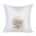 KMG Kimloog Gold Foil Print Square Cushion Case Car Home Sofa Decorative Waist Throw Pillow Cover (H)
