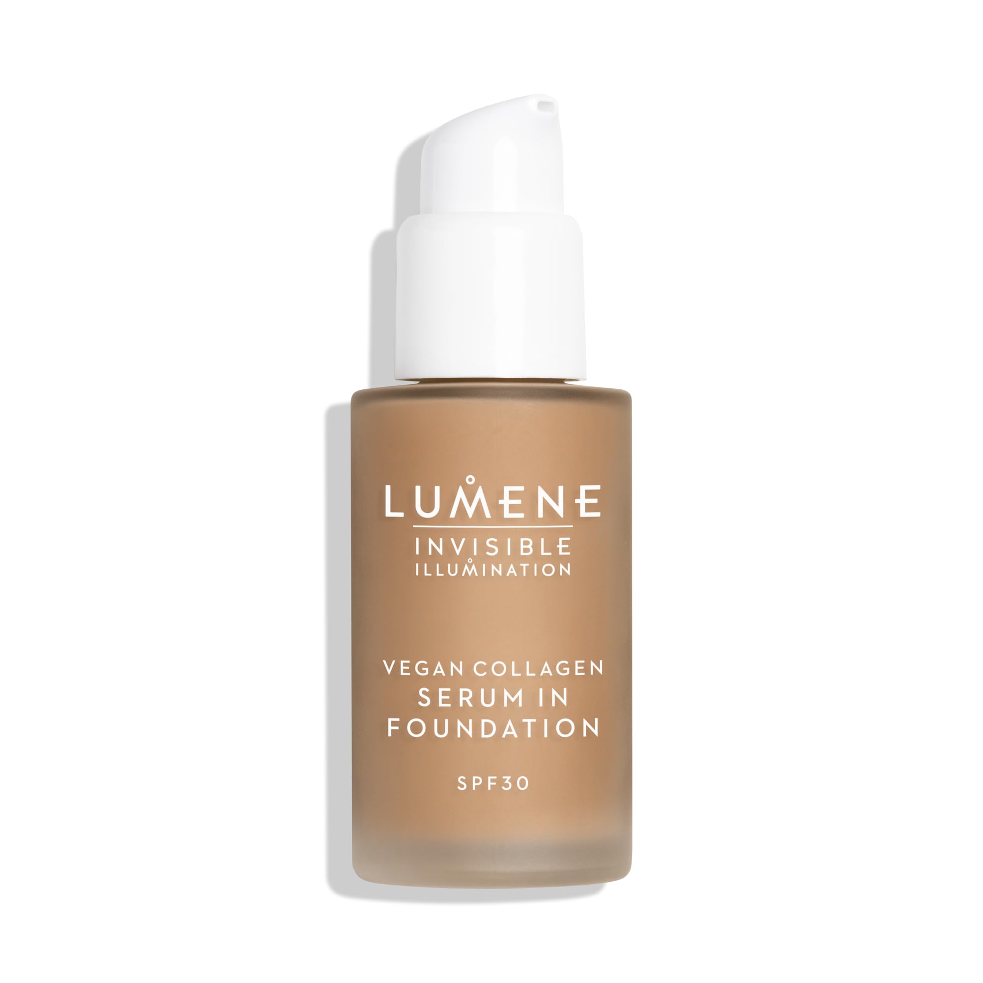 LUMENE Invisible Illumination Tinted Serum Foundation SPF30 with Vegan Collagen Serum & Hyaluronic Acid, Shade 6, 30 ml