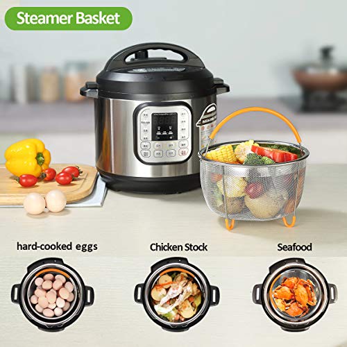 Pressure Cooker Accessories Compatible with Instant Pot 8 Qt - Steamer Basket, Dust Cover, Glass Lid, Silicone Sealing Rings, Egg Bites Mold, Springform Pan, Egg Steamer Rack and More