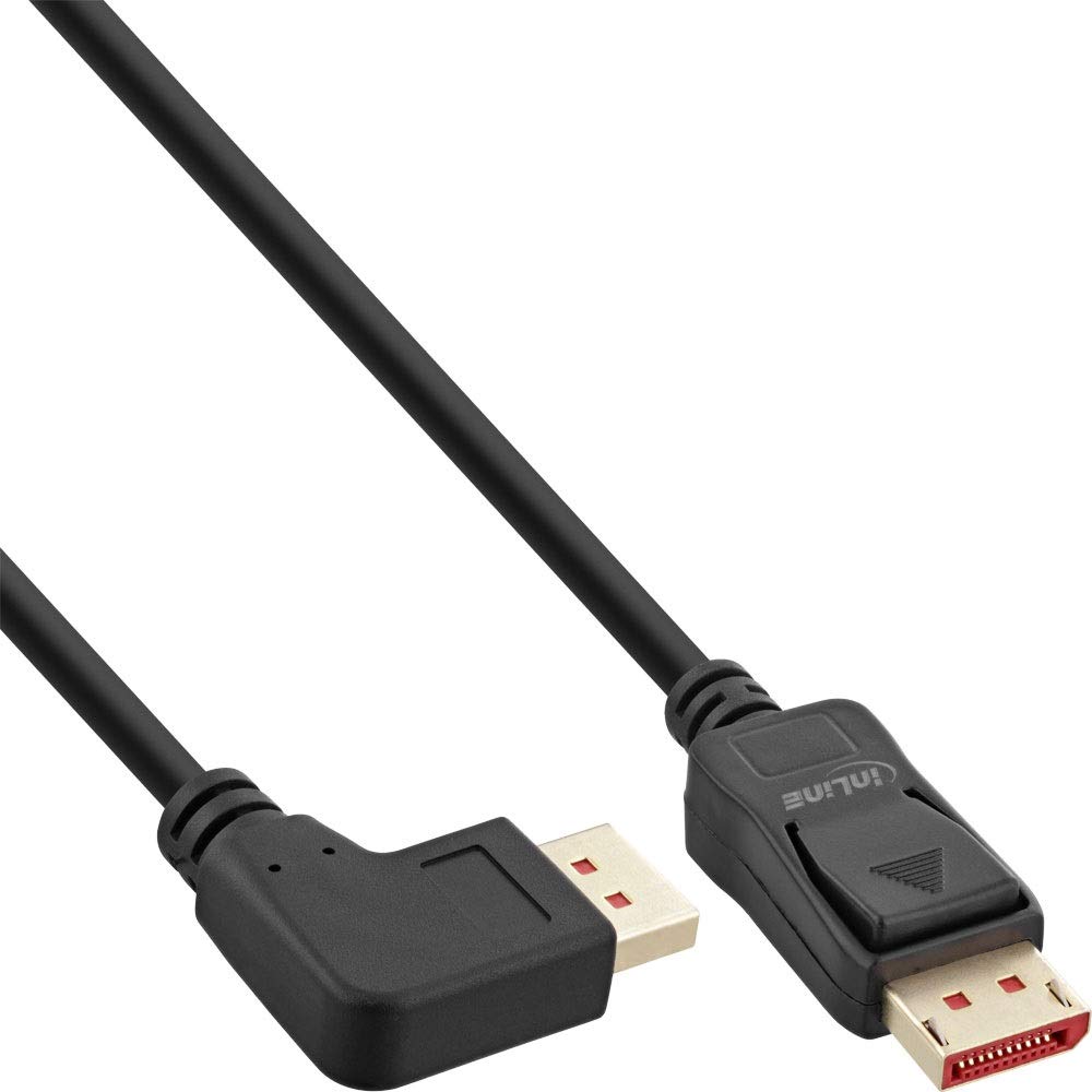 InLine® DisplayPort 1.4 Cable 8K4K Left Angled Black/Gold 2 m
