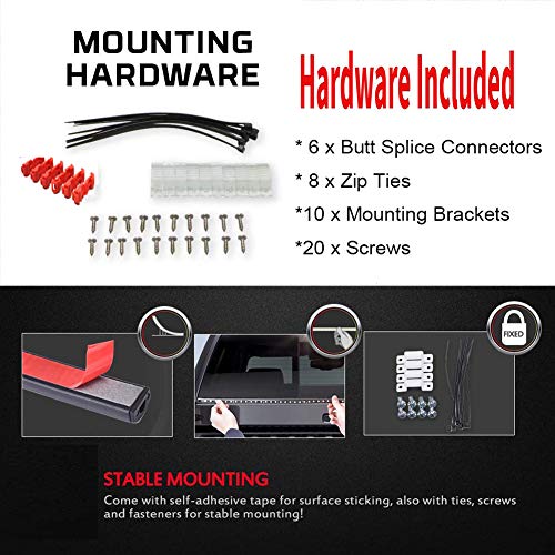 2PCs 70inch Truck LED Running Board Strips Side Marker Lighting Kits Truck Bed lights 216-SMD LED Waterproof Flexible Turn Signal Light Bar Strip for Underglow Pickup Trucks,Jeep,Cars (70 inch)