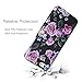 Compatible with iPhone 6s Plus Case, Floral Series Women Best Protective Cute Black Slim Shockproof Glossy Soft Silicone Rubber TPU Cover Phone Case, Black Rose Flower