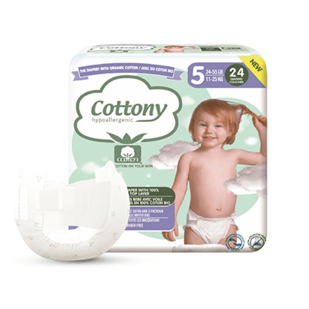 Cottony Nappies with Organic Cotton 24 Layers Size 5 (11-25 kg)