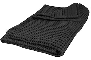 GILDEN TREE Waffle Bath Sheet Quick Dry Towel, Thin Luxury Bath Towels, Bath Sheets 40x80 Large Bath Towels, Modern Style (Faded Black)