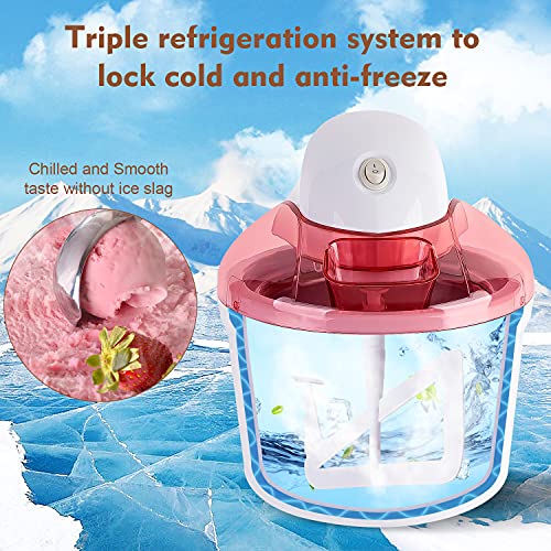 Huayuet Ice Cream Maker，Electronic Homemade Fruit Soft Serve Ice Cream Machine for Kids，Home Luxury Frozen Dessert Manufacturer，1.27 Quart Homemade Ice Cream Yogurt Sorbet DIY