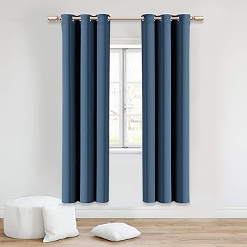 Aonbat 2 Panels Blackout Eyelet Curtains Super Soft Thermal