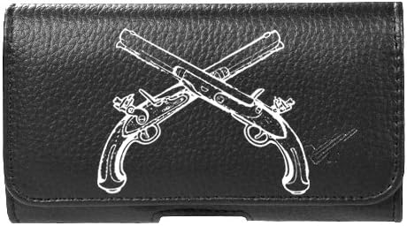 for Blackberry Priv Faux Leather Cowboy Guns Pouch Belt Clip Case Cover Stylus Pen Velocity TM