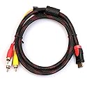 Alotm HDMI to RCA Cable, 5 Feet 1.5m HDMI Male to 3-RCA Male Connector Video Audio AV Component Adapter Extractor Jacks Cord for HDTV HDTV DVD 1080P