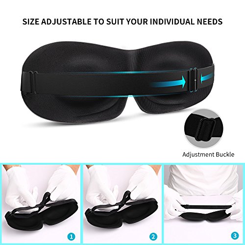 Higher Invisiable Nose Alar AMTOOCH Sleep Mask 3D Contoured Soft Eye Masks Adjustable Strap Great for Travel, Shift Work, Nap, Meditation & Sleeping Aid (One Strap) (Black)