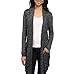 Hybrid & Company Womens Casual Open Front Drape Cardigan KSKW31127X BLACK 2X